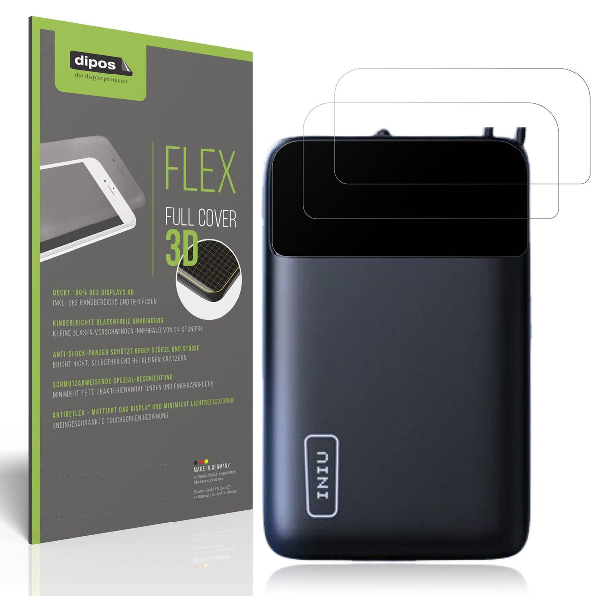 2x Full Cover matte Film for INIU Carry P51-E2 Screen Protector Anti-Shock