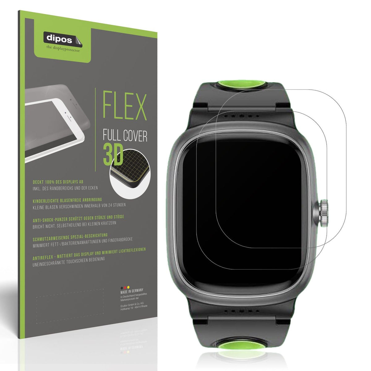 2x Full Cover matte Film for anyloop Kinder Smartwatch Screen Protector