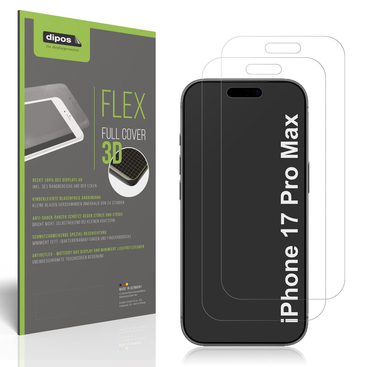 2x Full Cover matte Film for Apple iPhone 17 Pro Max Screen Protector Anti-Shock