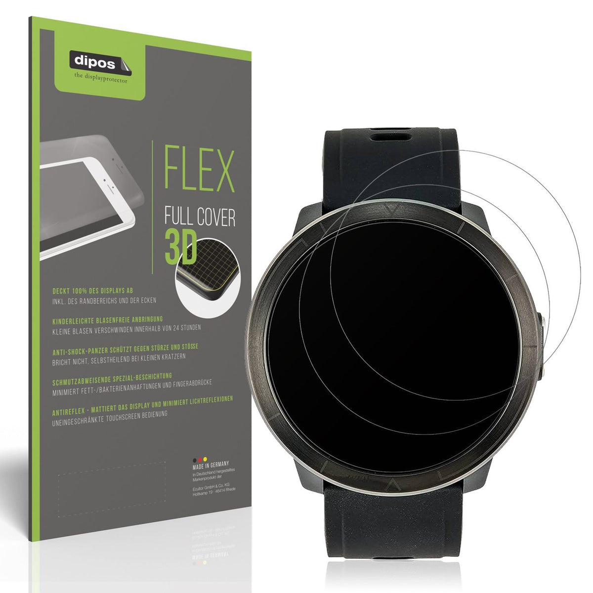 2x Full Cover matte Film for Watchmark Kardiowatch WM18 Plus Screen Protector