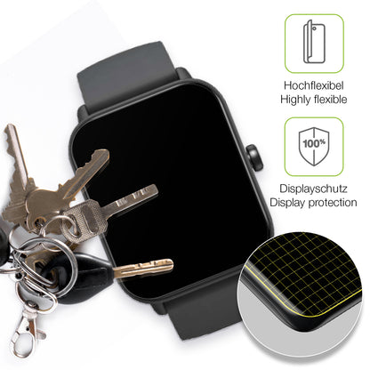 2x Full Cover Schutzfolie matt für Fitpolo IDW20 Smartwatch
