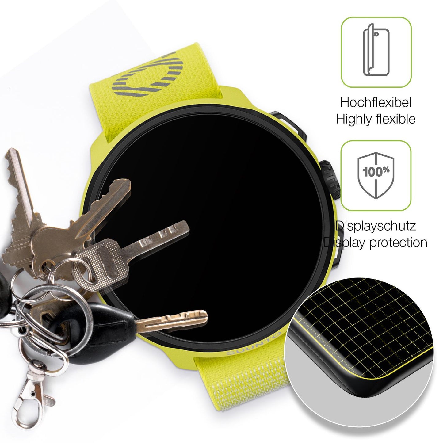2x Full Cover matte Film for Suunto Run Screen Protector Anti-Shock