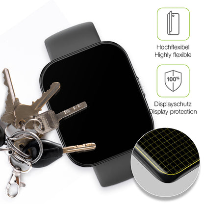 dipos Displayschutz für Amazfit Bip 5, transparente Oberfläche, perfekte Passform auch für die Rundungen