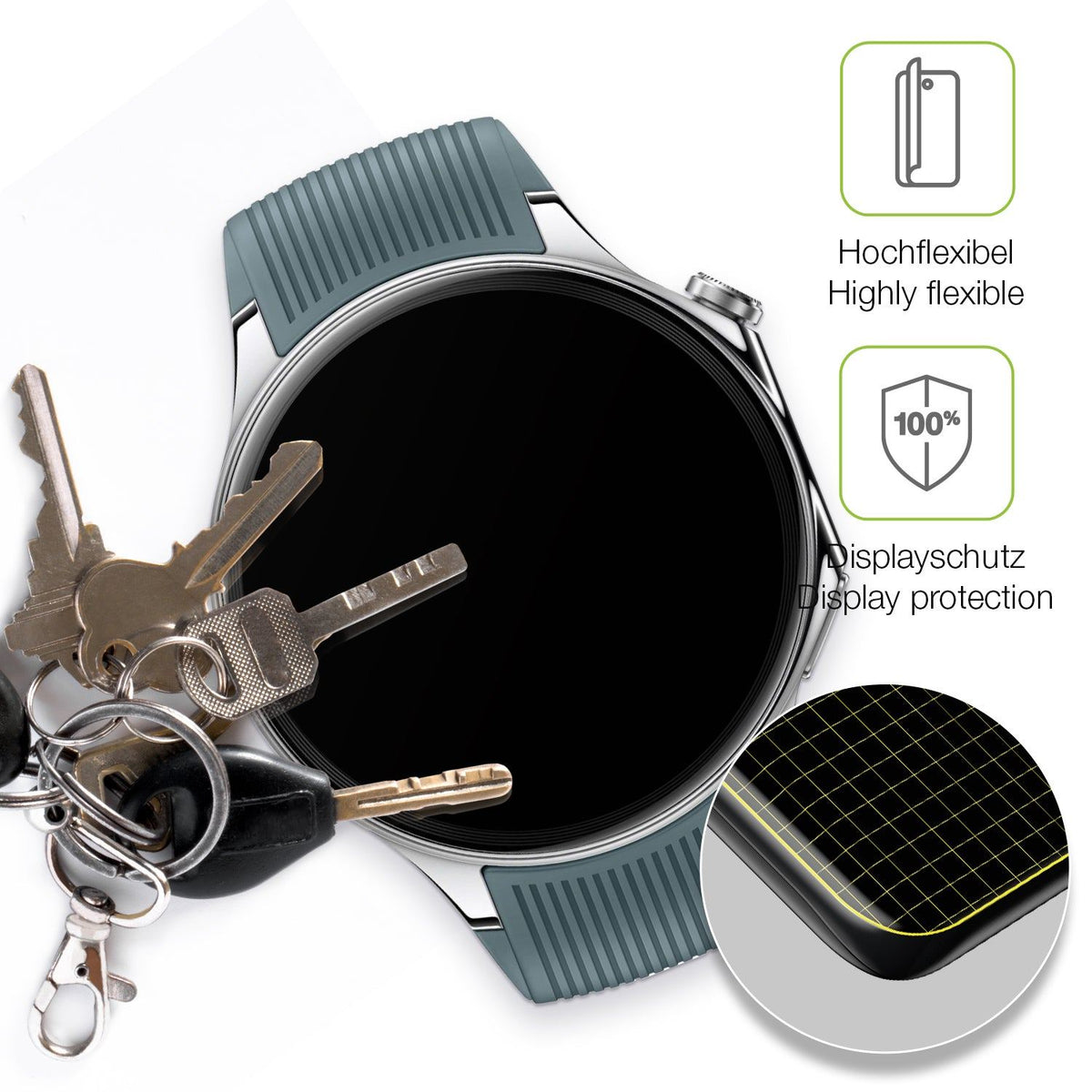 2x Full Cover matte Film for OnePlus Watch 2 Screen Protector Anti-Shock