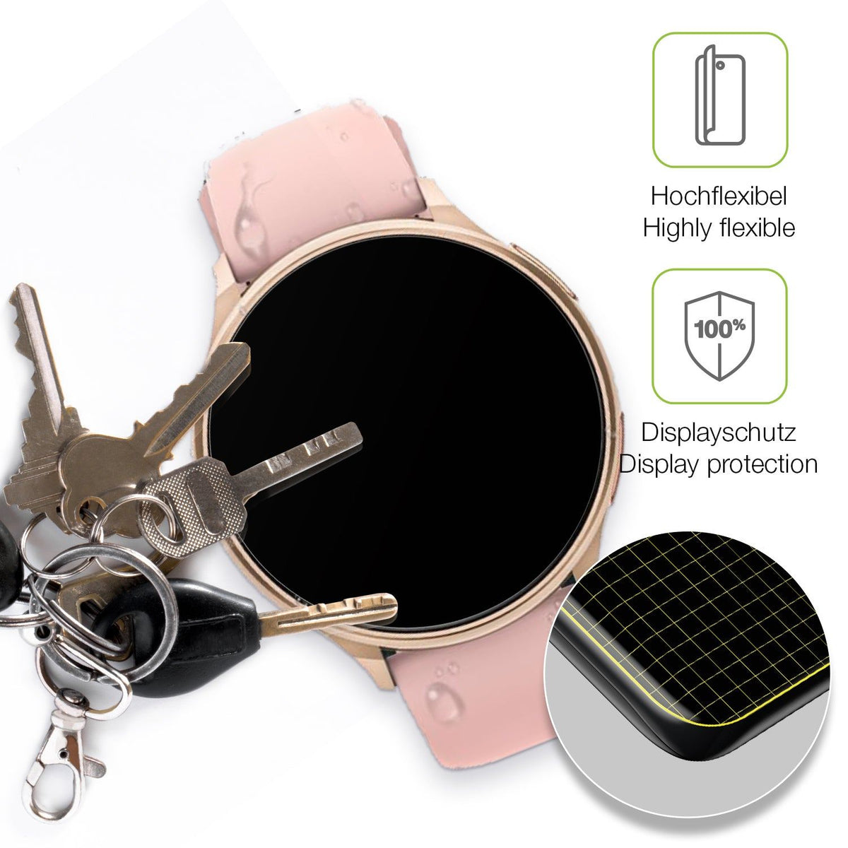 2x Full Cover matte Film for Aimiuvei Smartwatch 1.27 Zoll Screen Protector