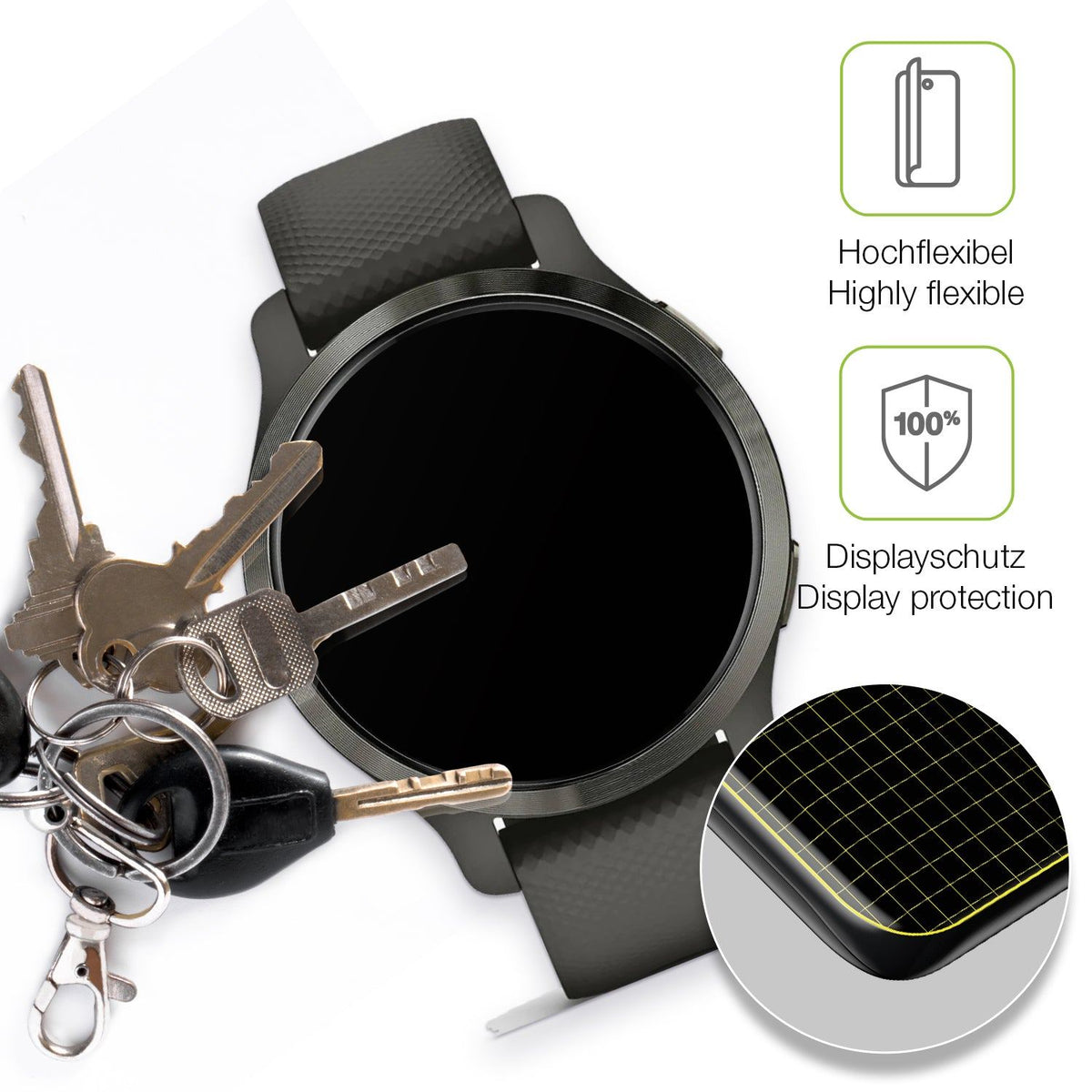 2x Full Cover matte Film for Garmin Venu 2s Screen Protector Anti-Shock