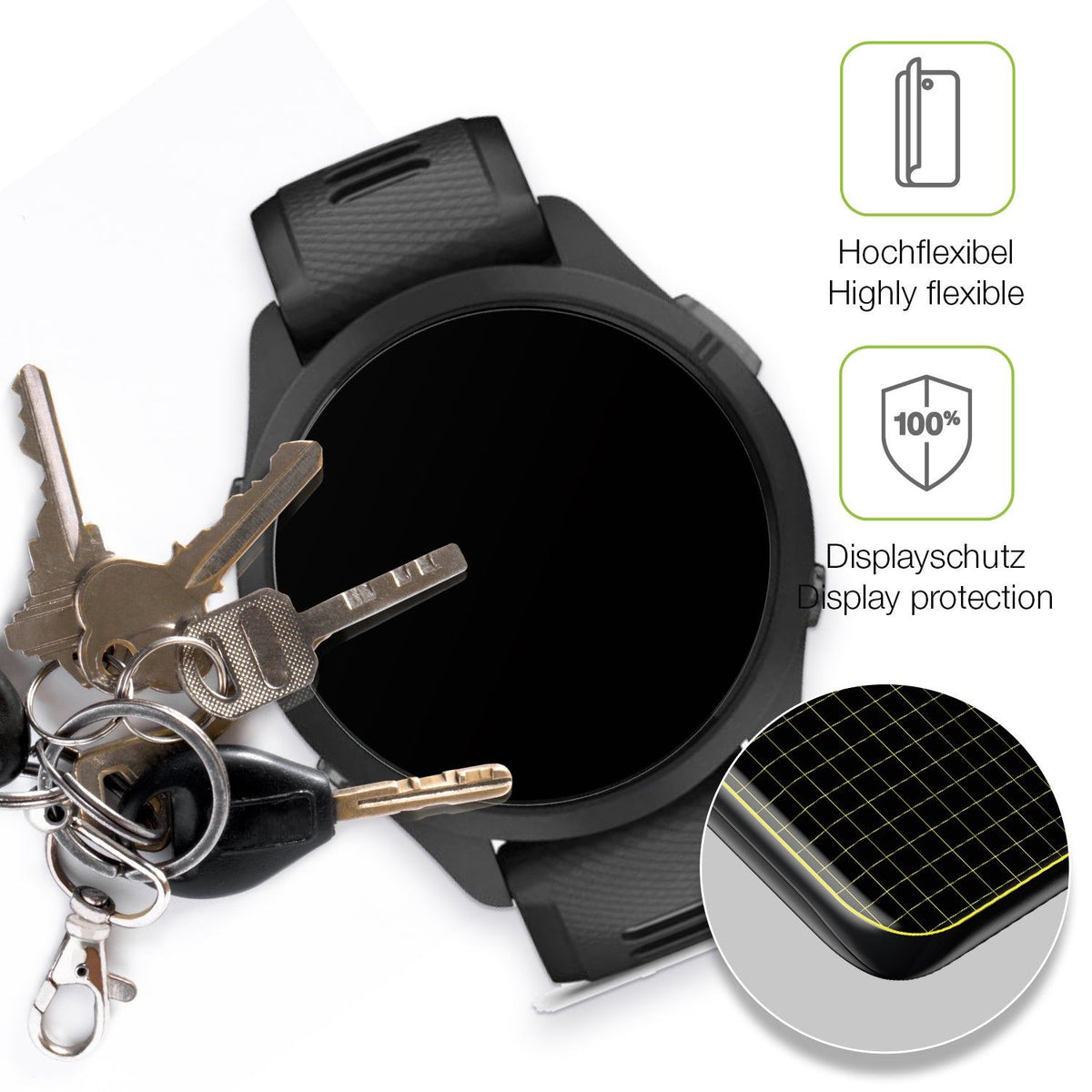 2x Full Cover matte Film for Garmin Forerunner 265s 42mm Screen Protector