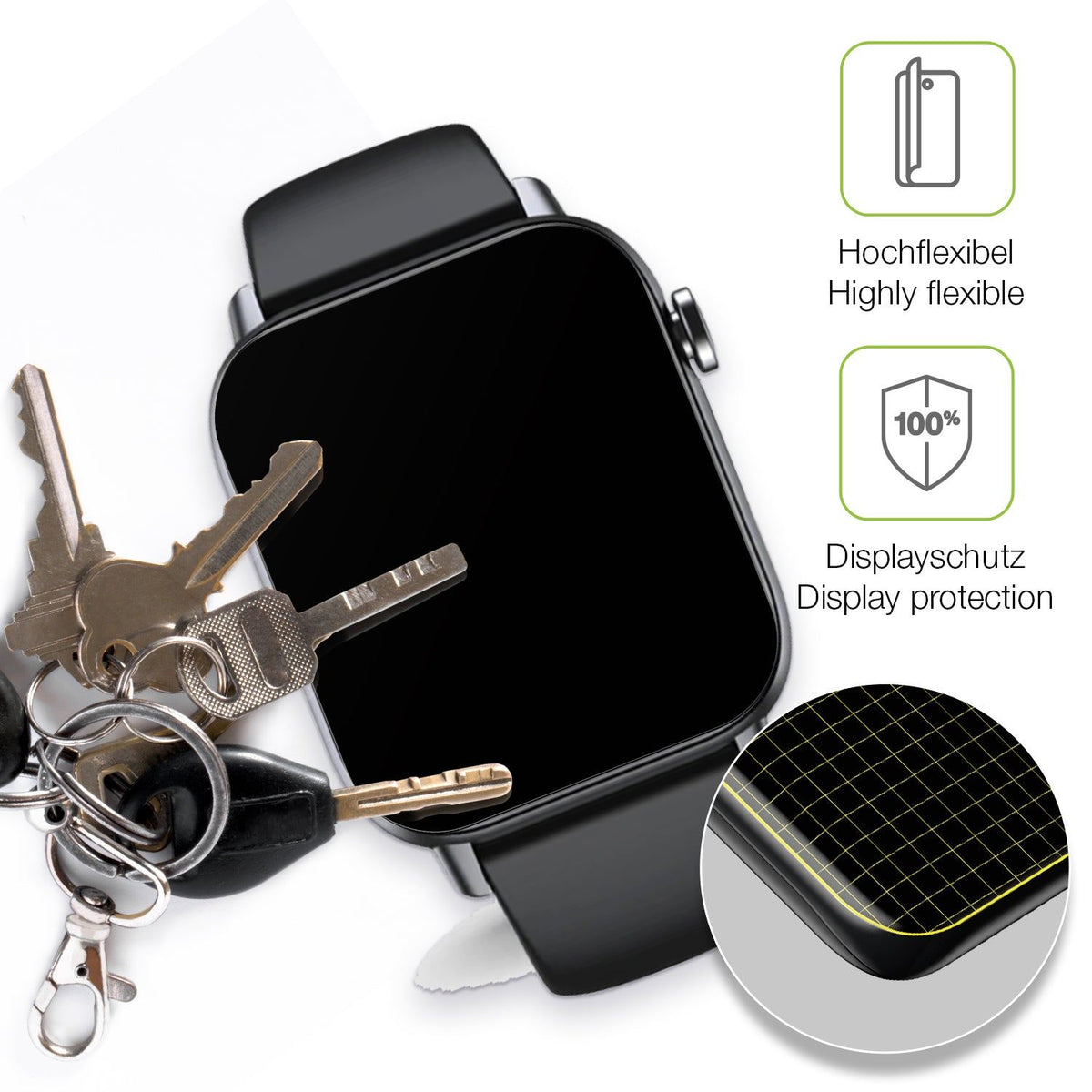 2x Full Cover matte Film for Gard Pro Health Smartwatch 2+ Screen Protector