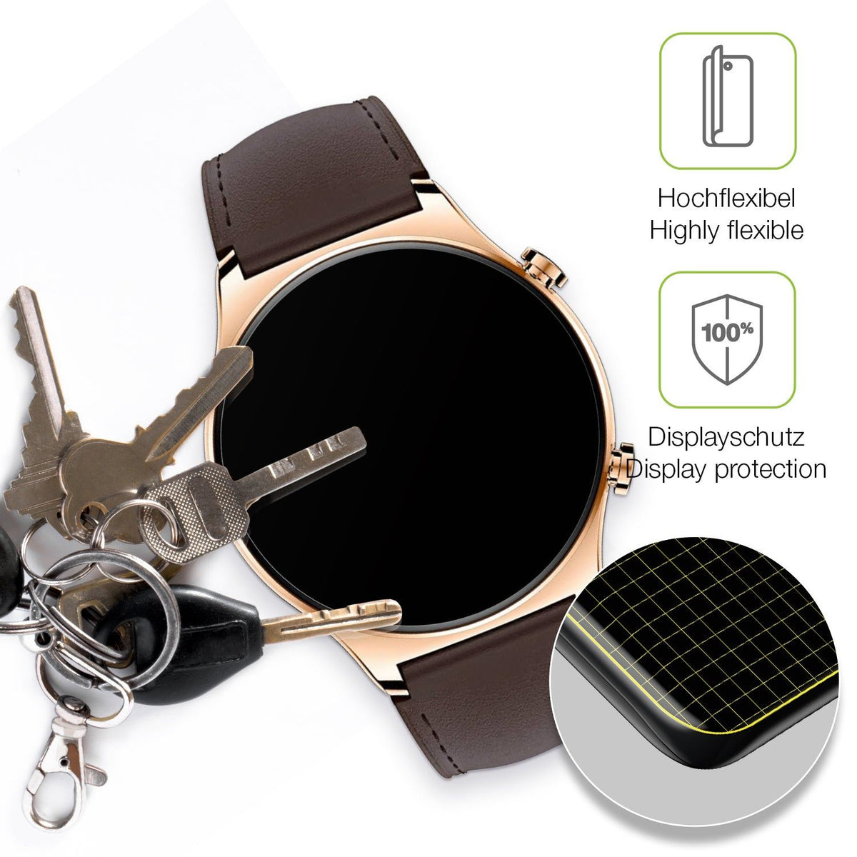 2x Full Cover matte Film for Honor Watch GS 3 Screen Protector Anti-Shock