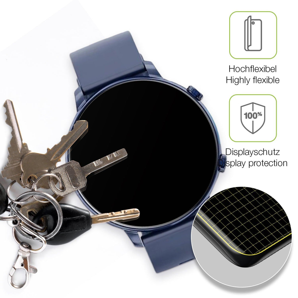 2x Full Cover matte Film for Hwagol 1.43 Zoll Smartwatch Screen Protector