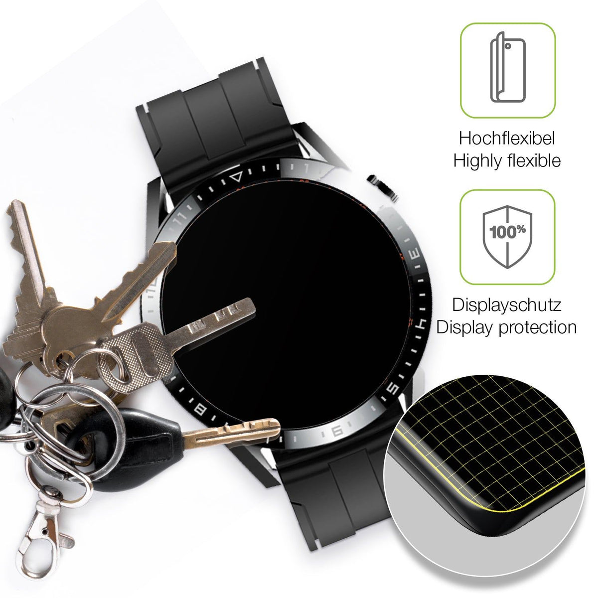 2x Full Cover matte Film for Tracer Smartwatch SM9 Screen Protector Anti-Shock
