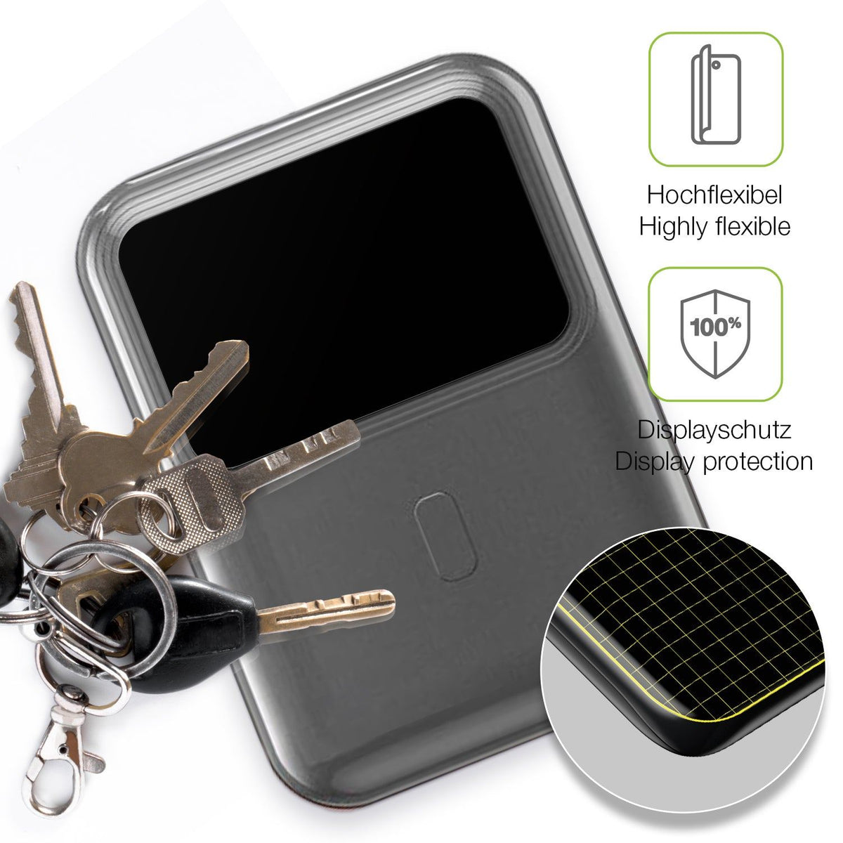 2x Full Cover matte Film for hganus PowerBank H5 Screen Protector Anti-Shock