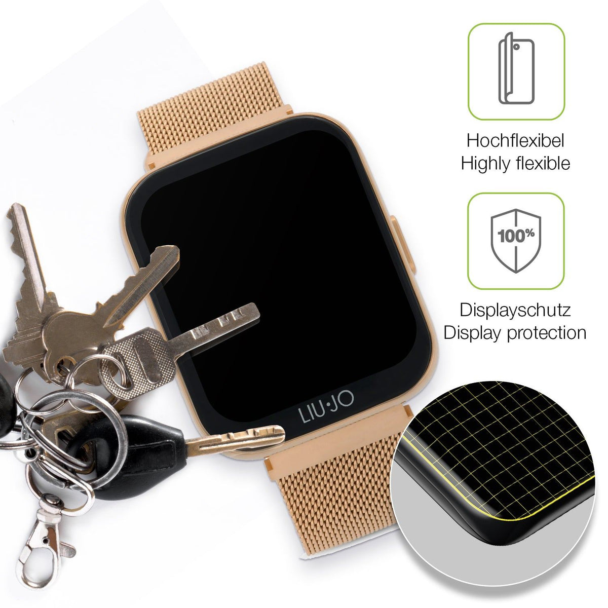 2x Full Cover matte Film for Liu Jo Smartwatch Voice Mini Screen Protector