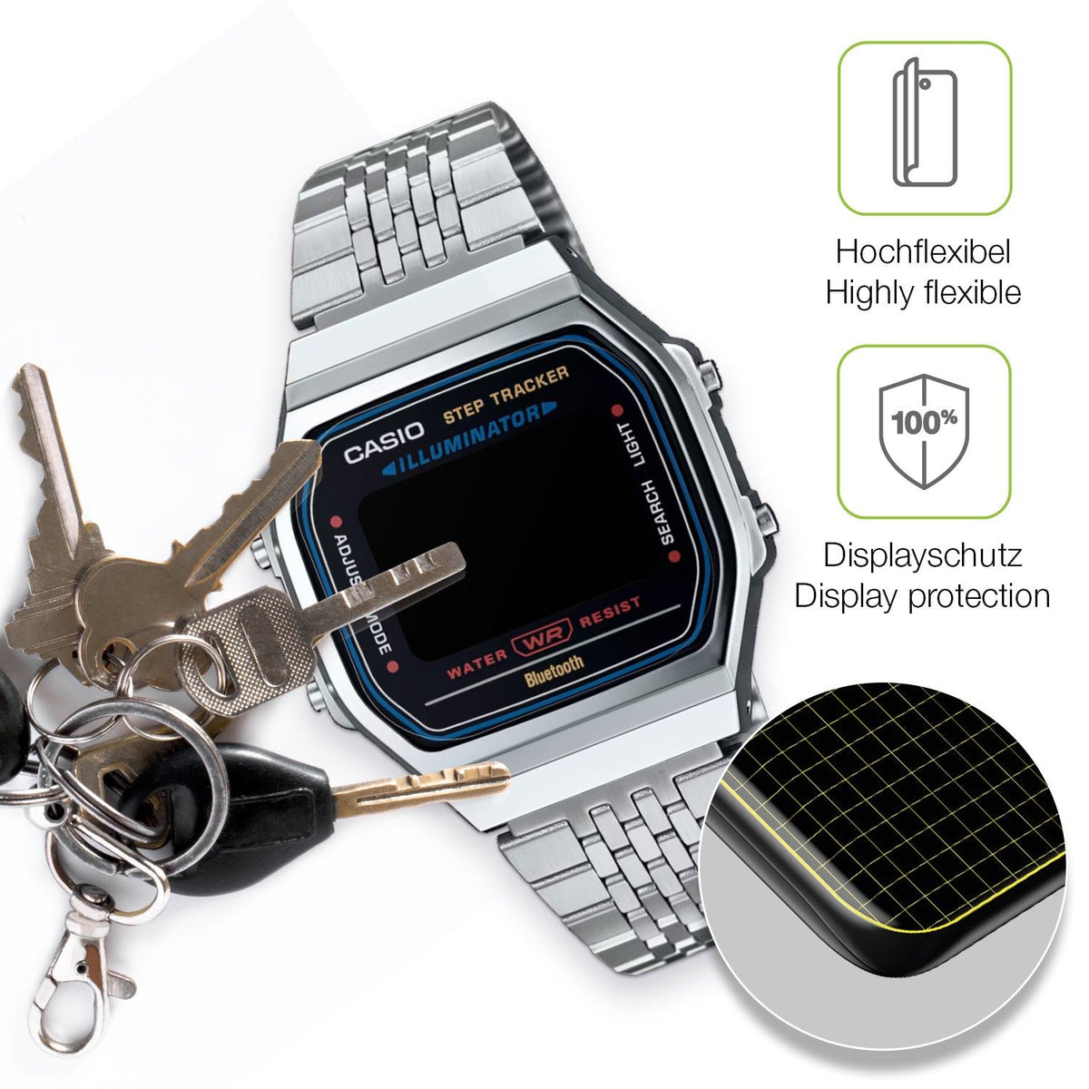 2x Full Cover matte Film for Casio Iconic ABL-100WE-1A Screen Protector