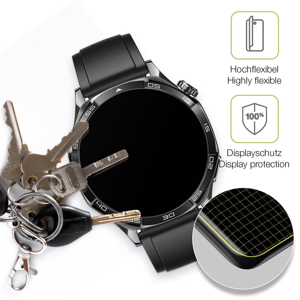 2x Full Cover matte Film for Huawei Watch 5 42mm Screen Protector Anti-Shock
