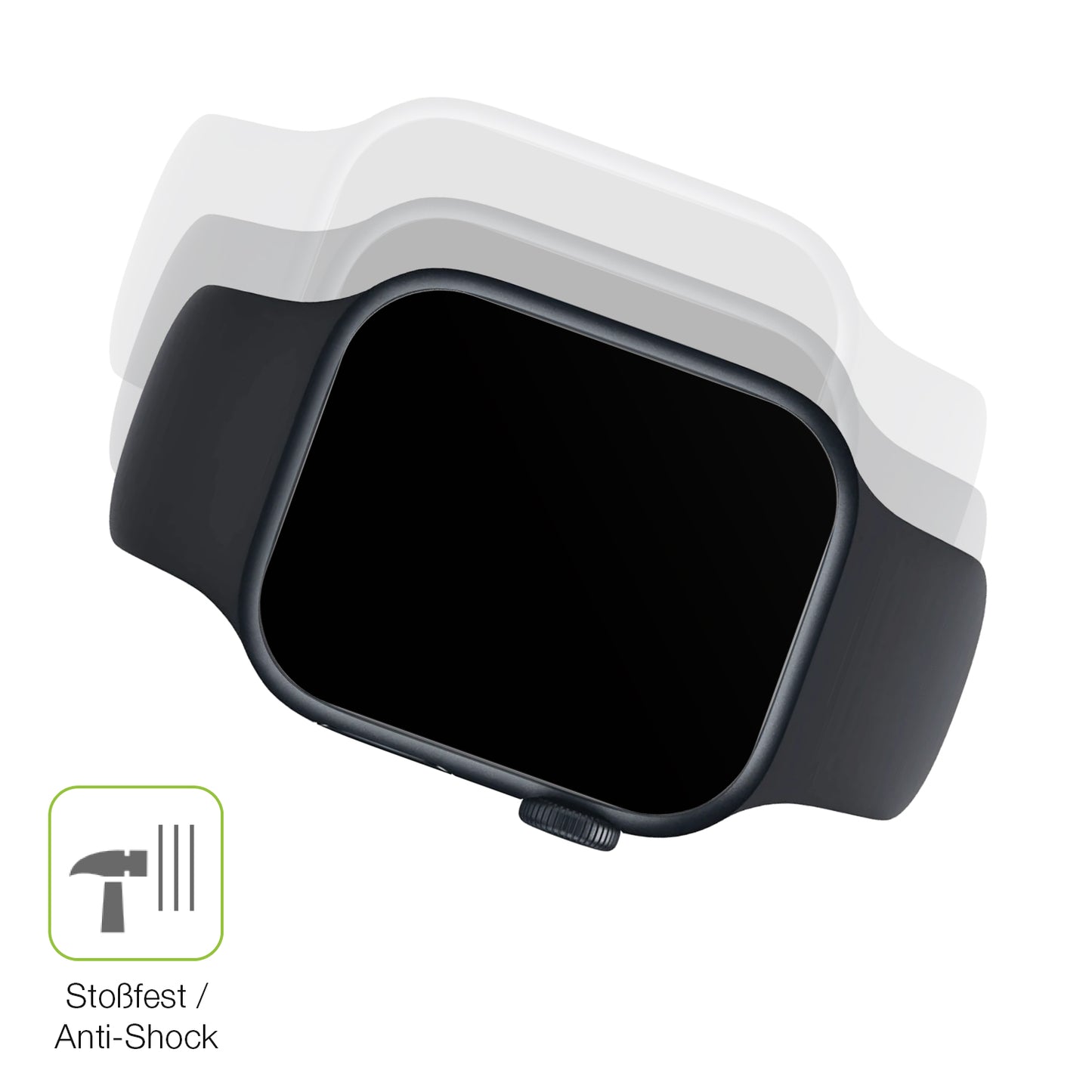 2x Full Cover Schutzfolie matt für Apple Watch Series 8 45mm