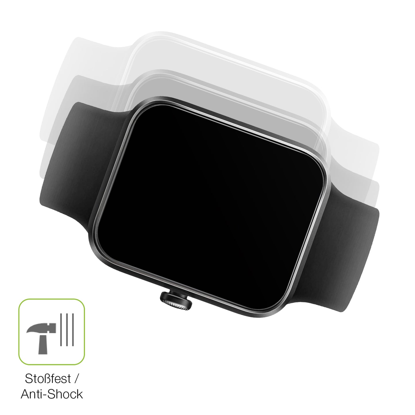 2x Full Cover Schutzfolie matt für Vagary by Citizien Smartwatch 1,5 Zoll