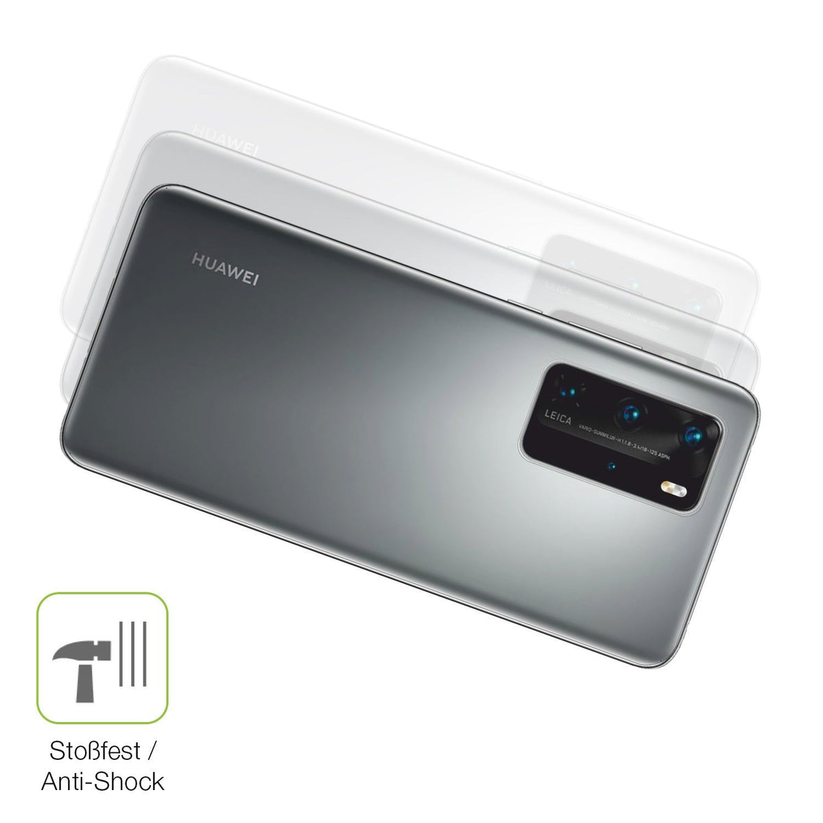 2x Full Cover matte Film for Huawei P40 Pro Rückseite Screen Protector