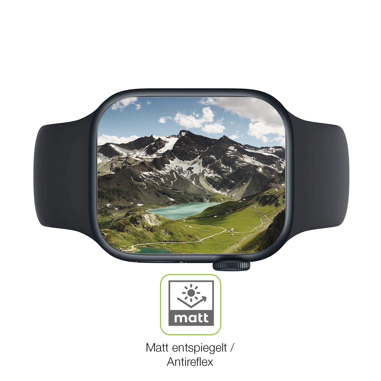 2x Full Cover Schutzfolie matt für Apple Watch Series 8 45mm