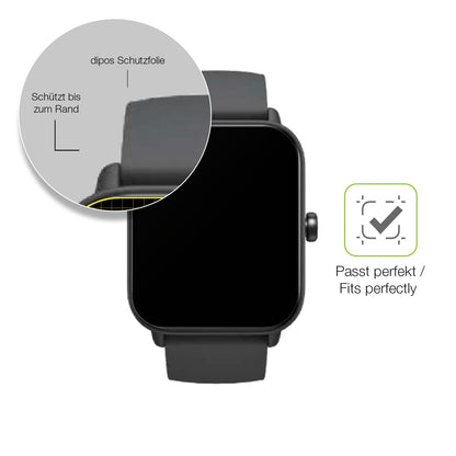 2x Full Cover Schutzfolie matt für Fitpolo IDW20 Smartwatch