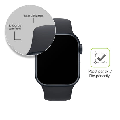 2x Full Cover Schutzfolie matt für Apple Watch Series 8 45mm