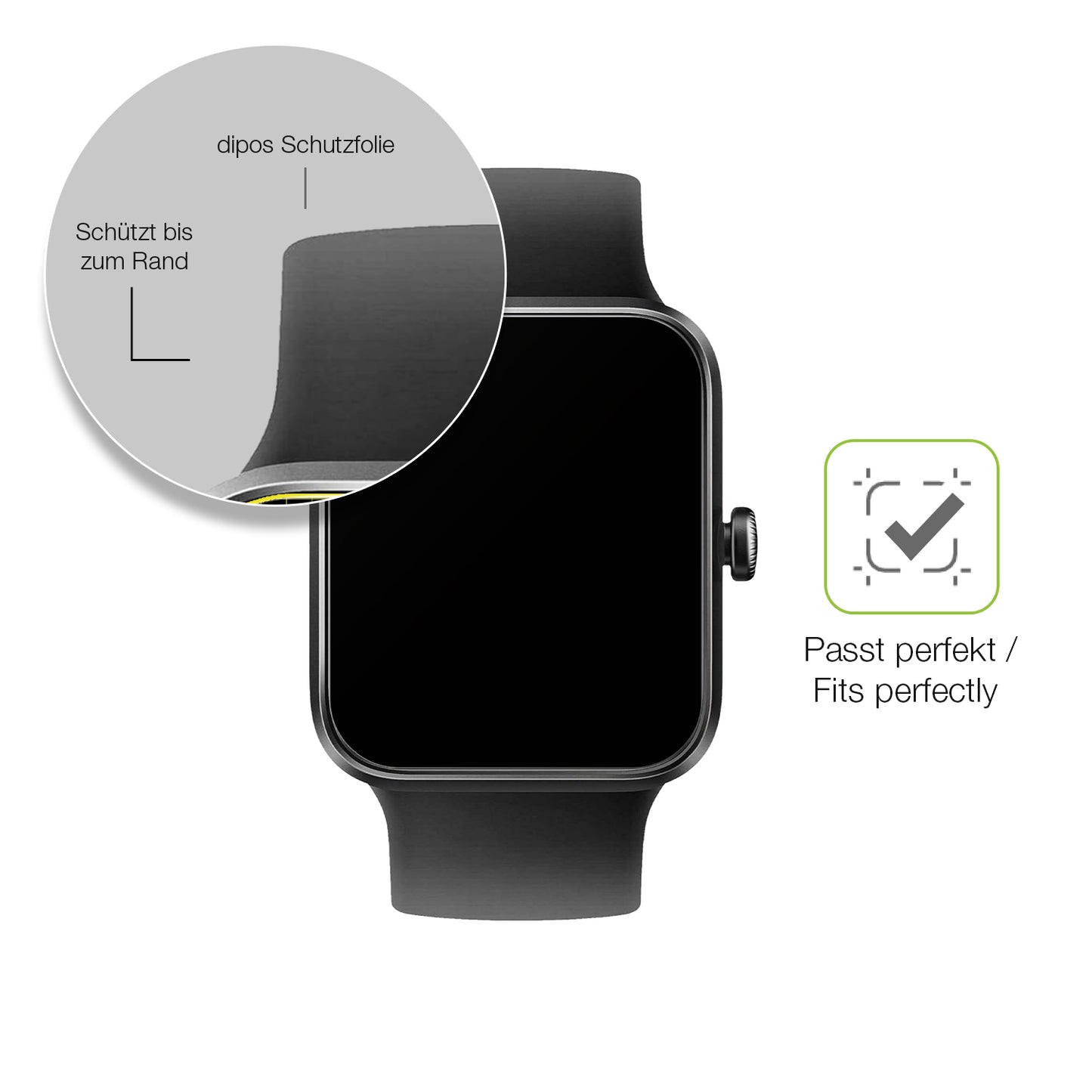 2x Full Cover Schutzfolie matt für Vagary by Citizien Smartwatch 1,5 Zoll