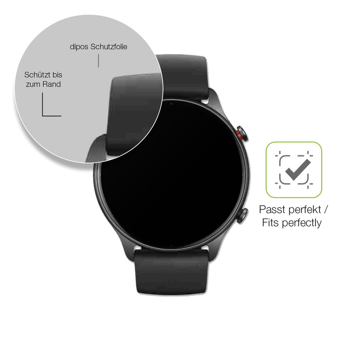 dipos FLEX 2x Matte Screen Protector for Amazfit GTR 2e