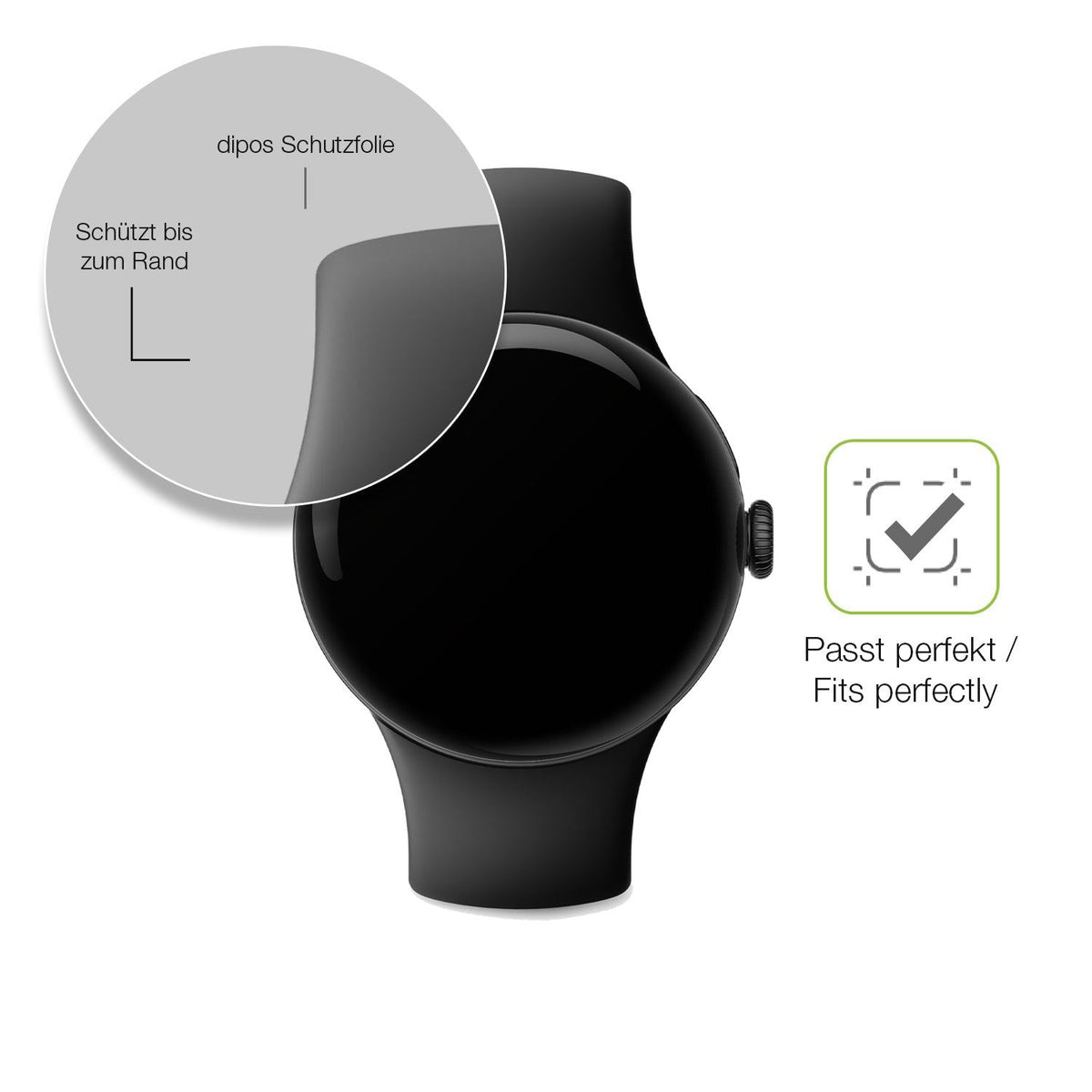 dipos FLEX 2x Matte Screen Protector for Google Pixel Watch 1