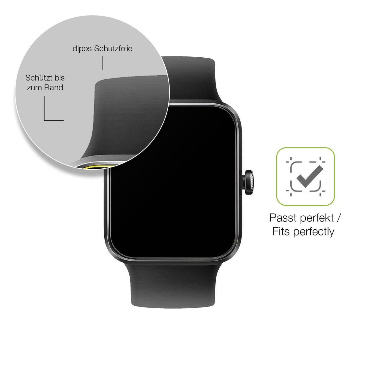 2x Full Cover matte Film for Vagary  by Citizien Smartwatch 1,5 Zoll Screen