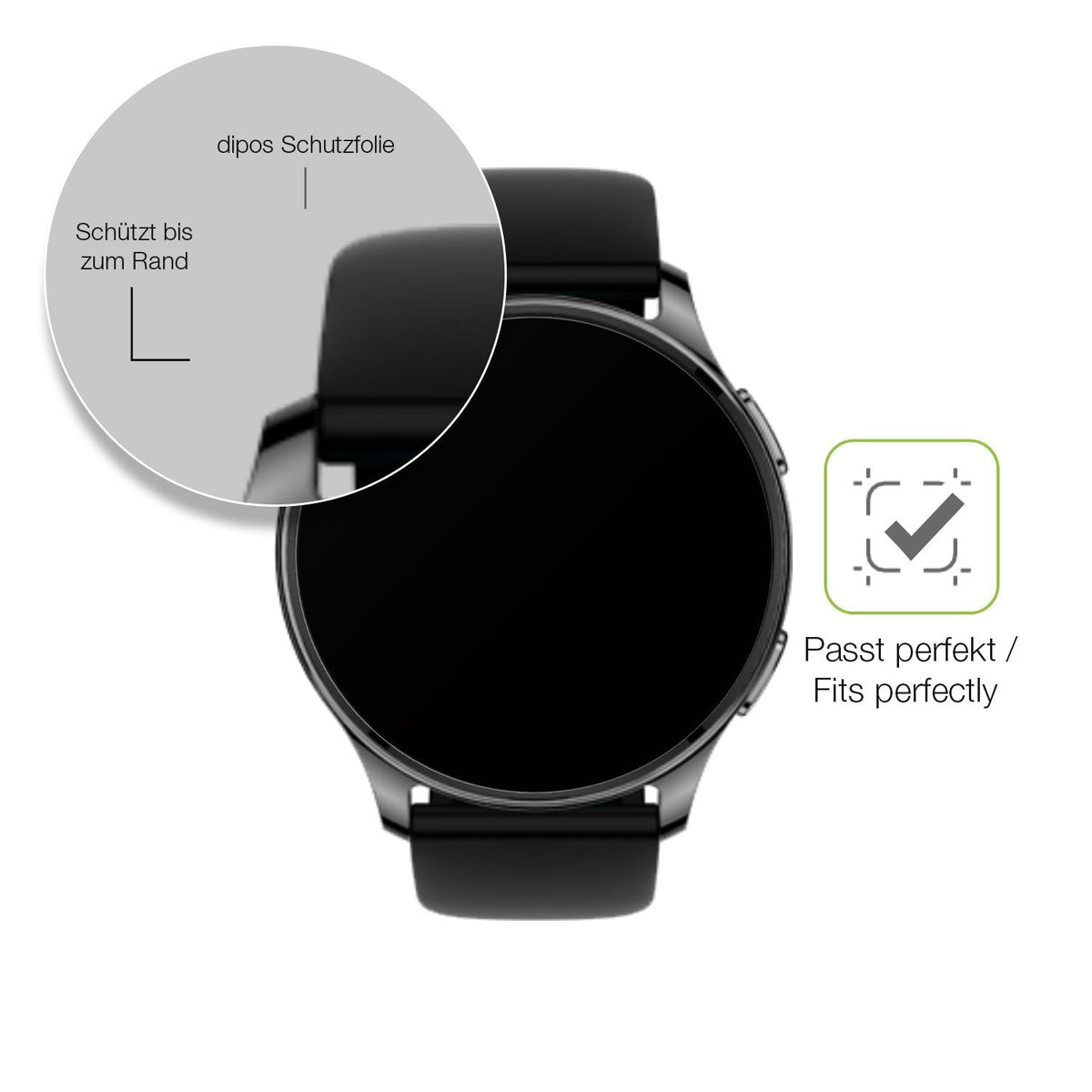 2x Full Cover matte Film for Amazfit Pop 3r Screen Protector Anti-Shock