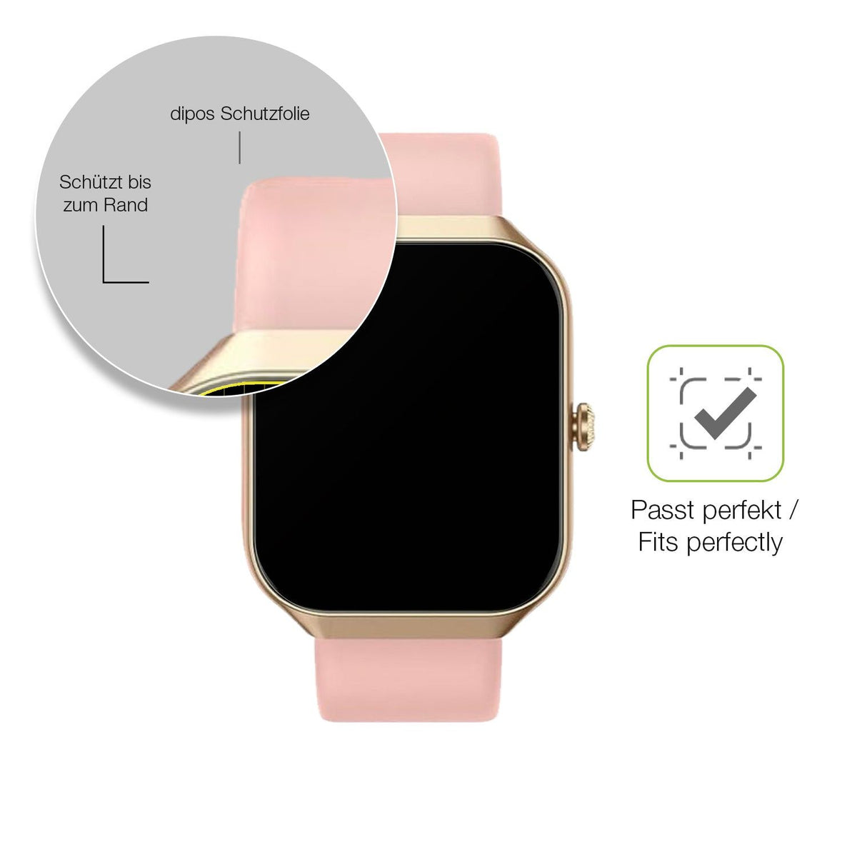 2x Full Cover matte Film for Walkbee Smartwatch 1.96 Zoll Screen Protector