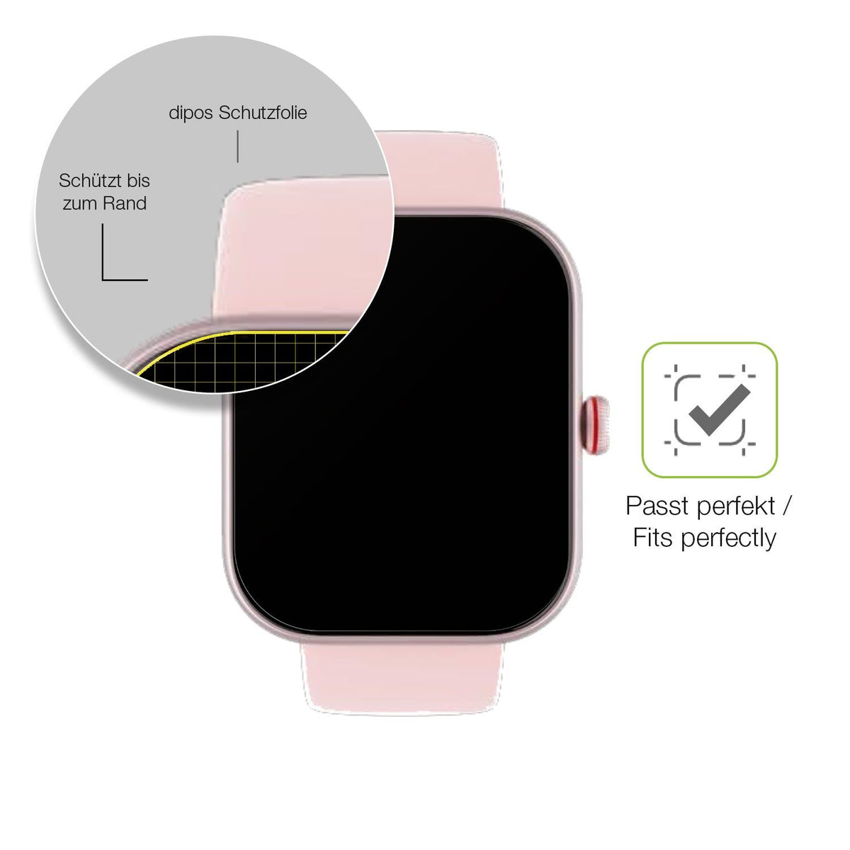 2x Full Cover matte Film for Toobur 1.91 Zoll Smartwatch Screen Protector