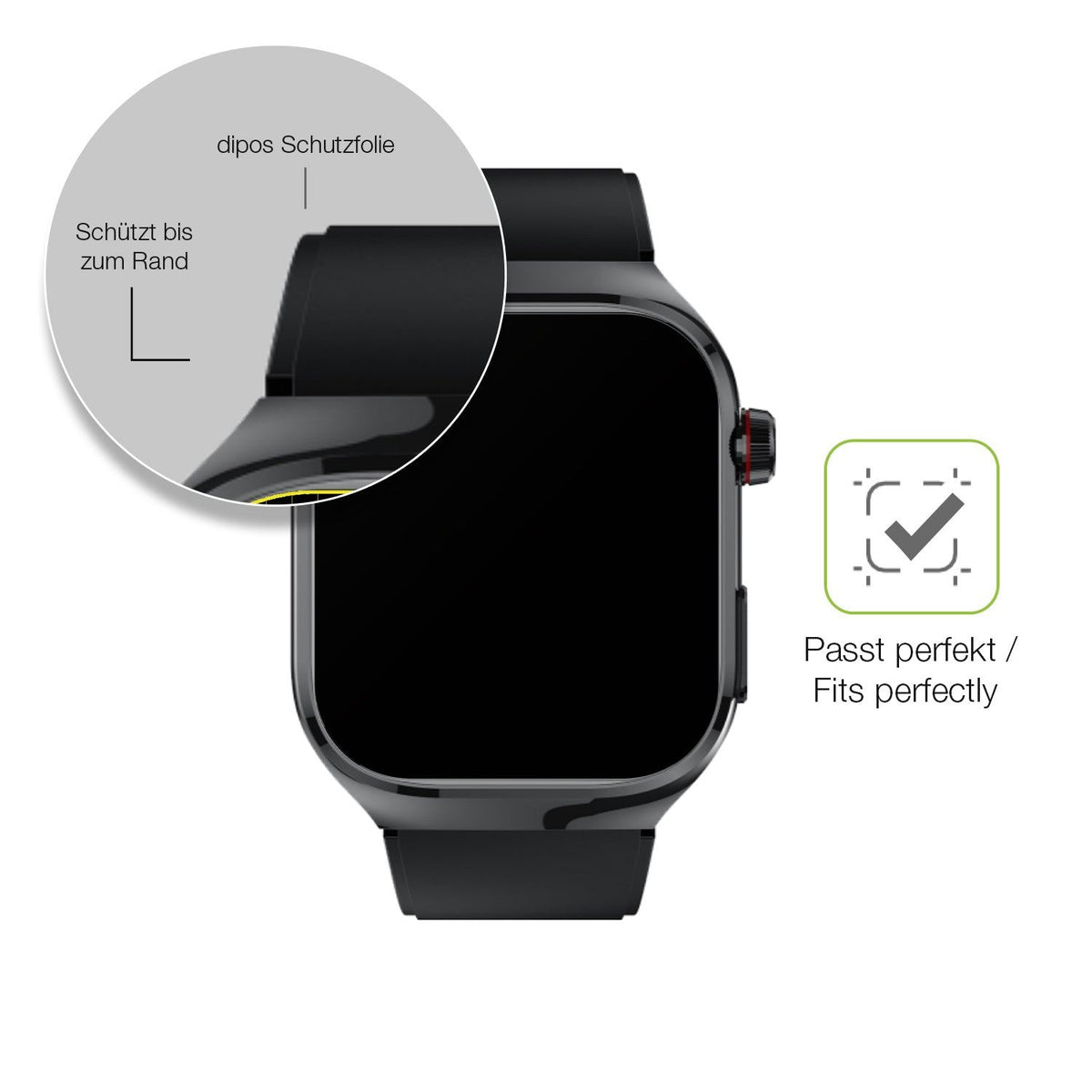 2x Full Cover matte Film for TK 16 Smartwatch 2.04 Zoll Screen Protector