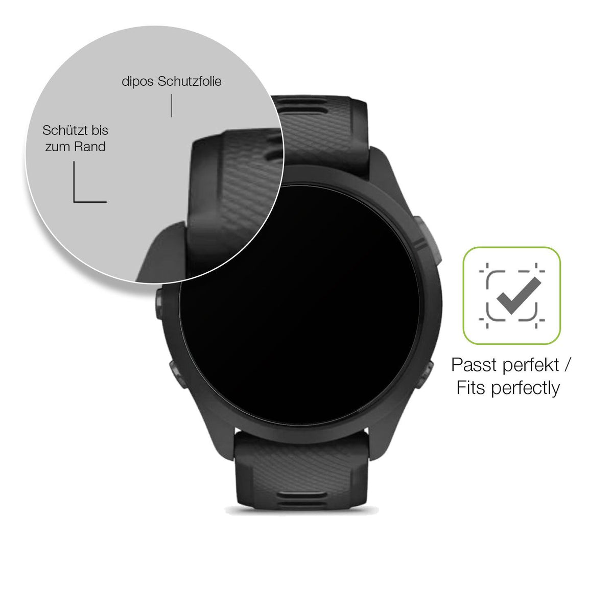 2x Full Cover matte Film for Garmin Forerunner 265s 42mm Screen Protector