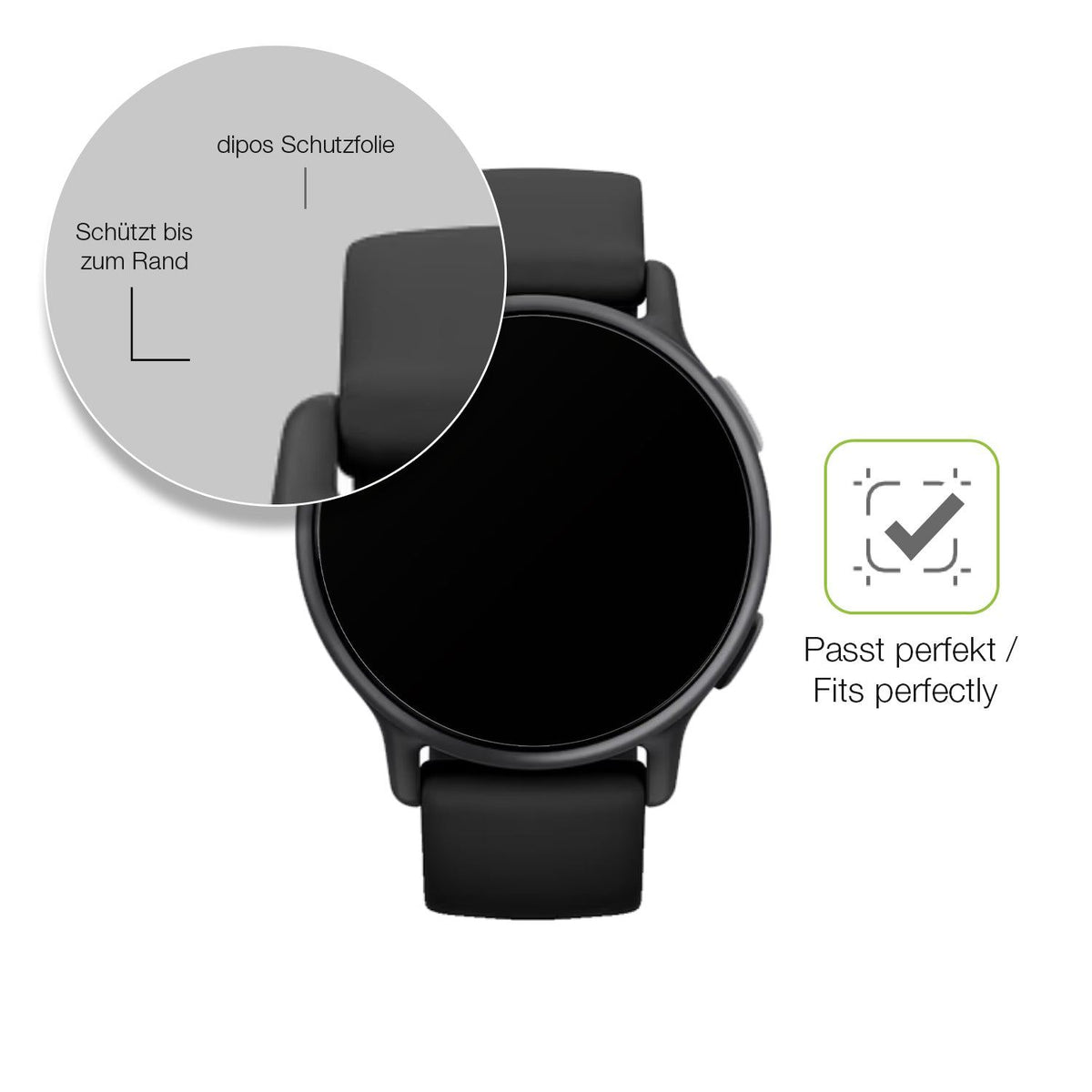 2x Full Cover matte Film for Garmin Vivoactive 5 Screen Protector Anti-Shock