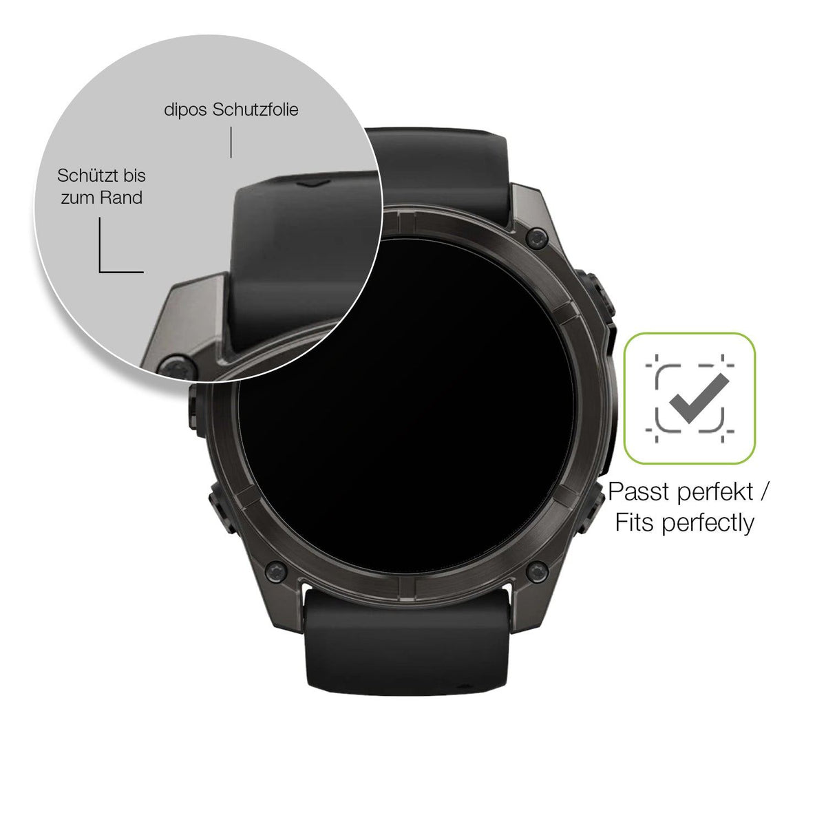 2x Full Cover matte Film for Garmin Fenix 8 47mm Screen Protector Anti-Shock