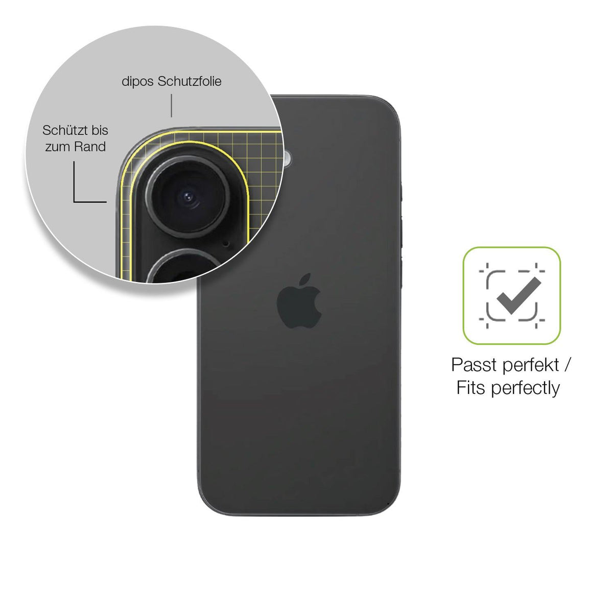 2x Full Cover matte Film for Apple iPhone 16 Rückseite Screen Protector