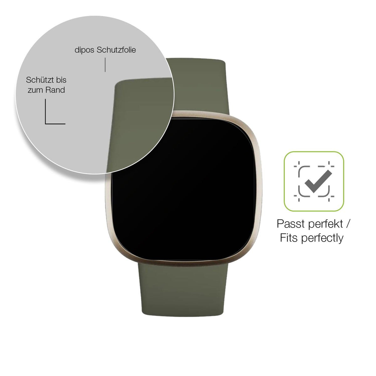 2x Full Cover matte Film for Fitbit Versa 3 Screen Protector Anti-Shock