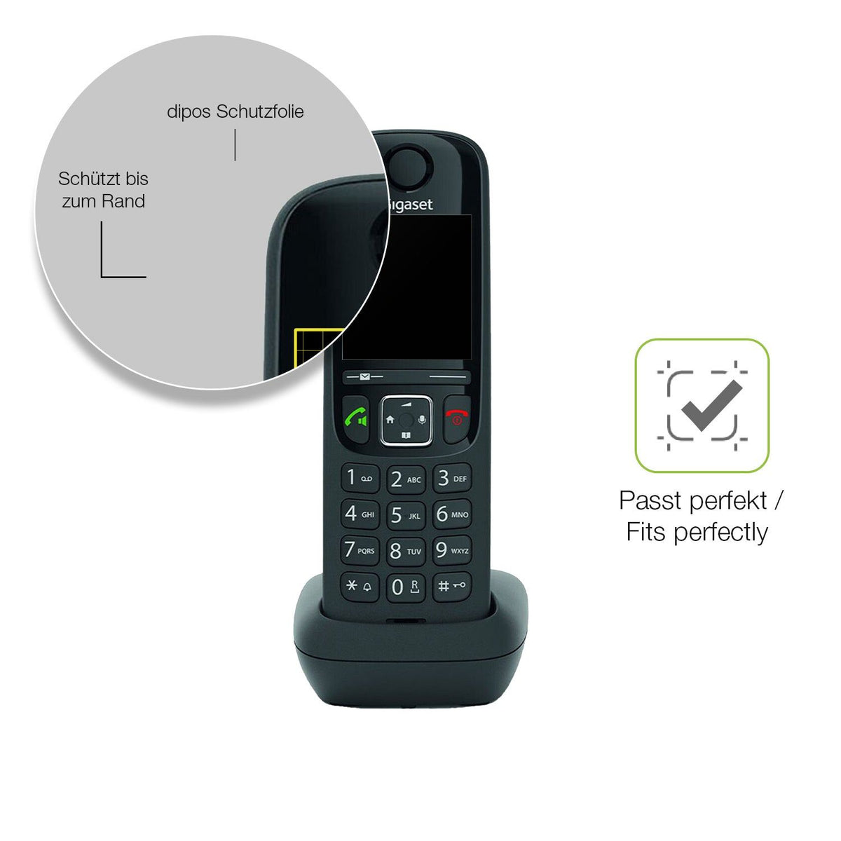 2x Full Cover matte Film for Gigaset AS690 DECT Telefon Screen Protector