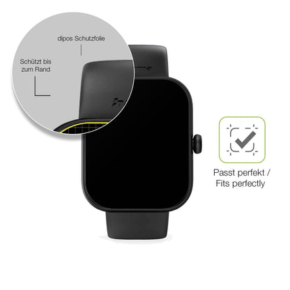 2x Full Cover matte Film for Hama Fit Watch 5000 Screen Protector Anti-Shock