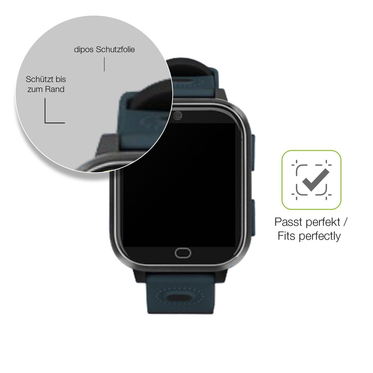 2x Full Cover matte Film for Noctiluxia K18FH Kinder Smartwatch Screen