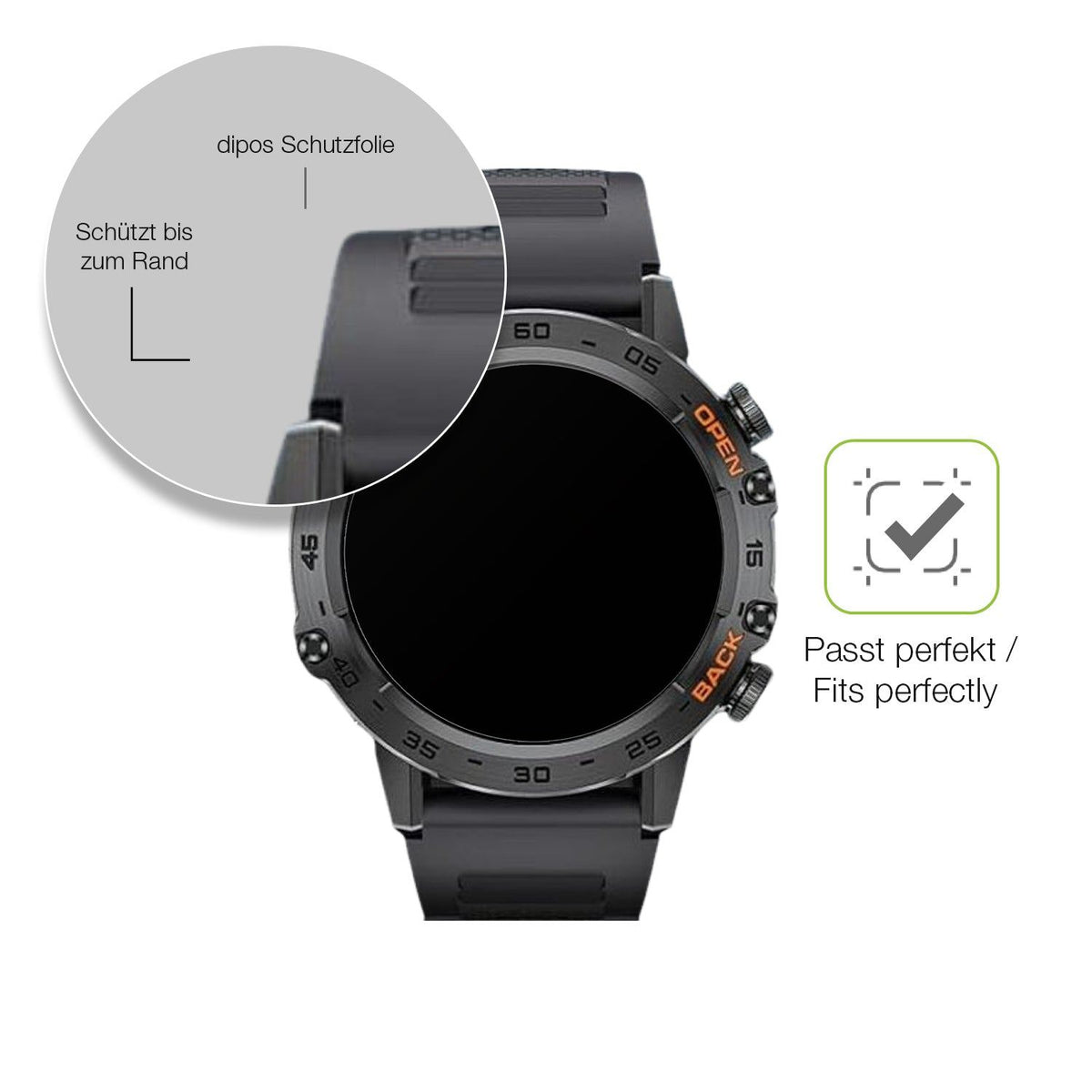 2x Full Cover matte Film for Darmowade Smartwatch 1.39 Zoll Screen Protector