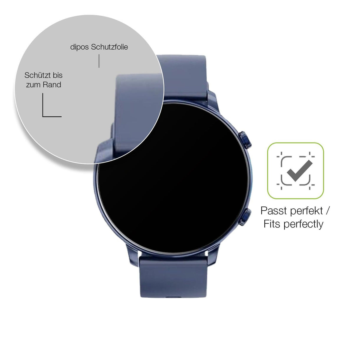 2x Full Cover matte Film for Hwagol 1.43 Zoll Smartwatch Screen Protector
