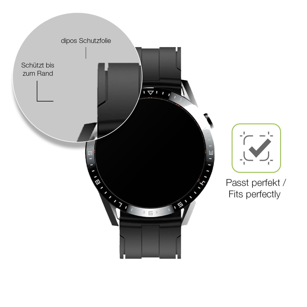 2x Full Cover matte Film for Tracer Smartwatch SM9 Screen Protector Anti-Shock