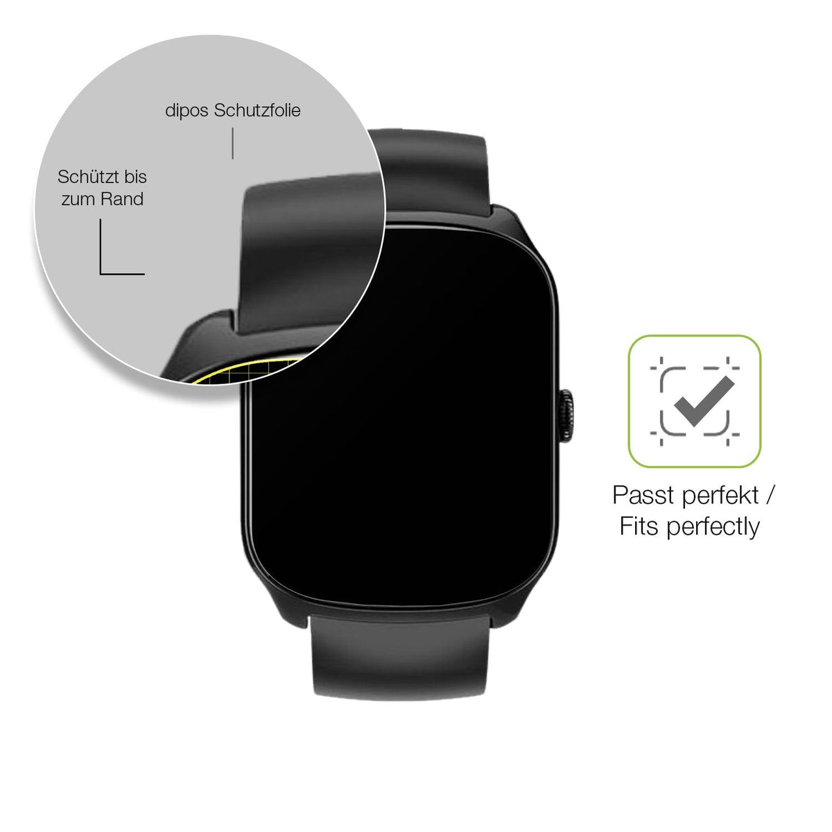 2x Full Cover matte Film for YHE 1.95 Zoll Smartwatch Screen Protector