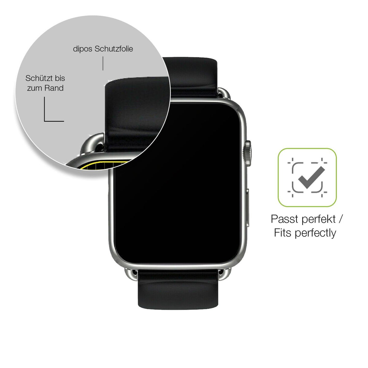 2x Full Cover matte Film for Smartwatch DM20 1.88 Zoll Screen Protector