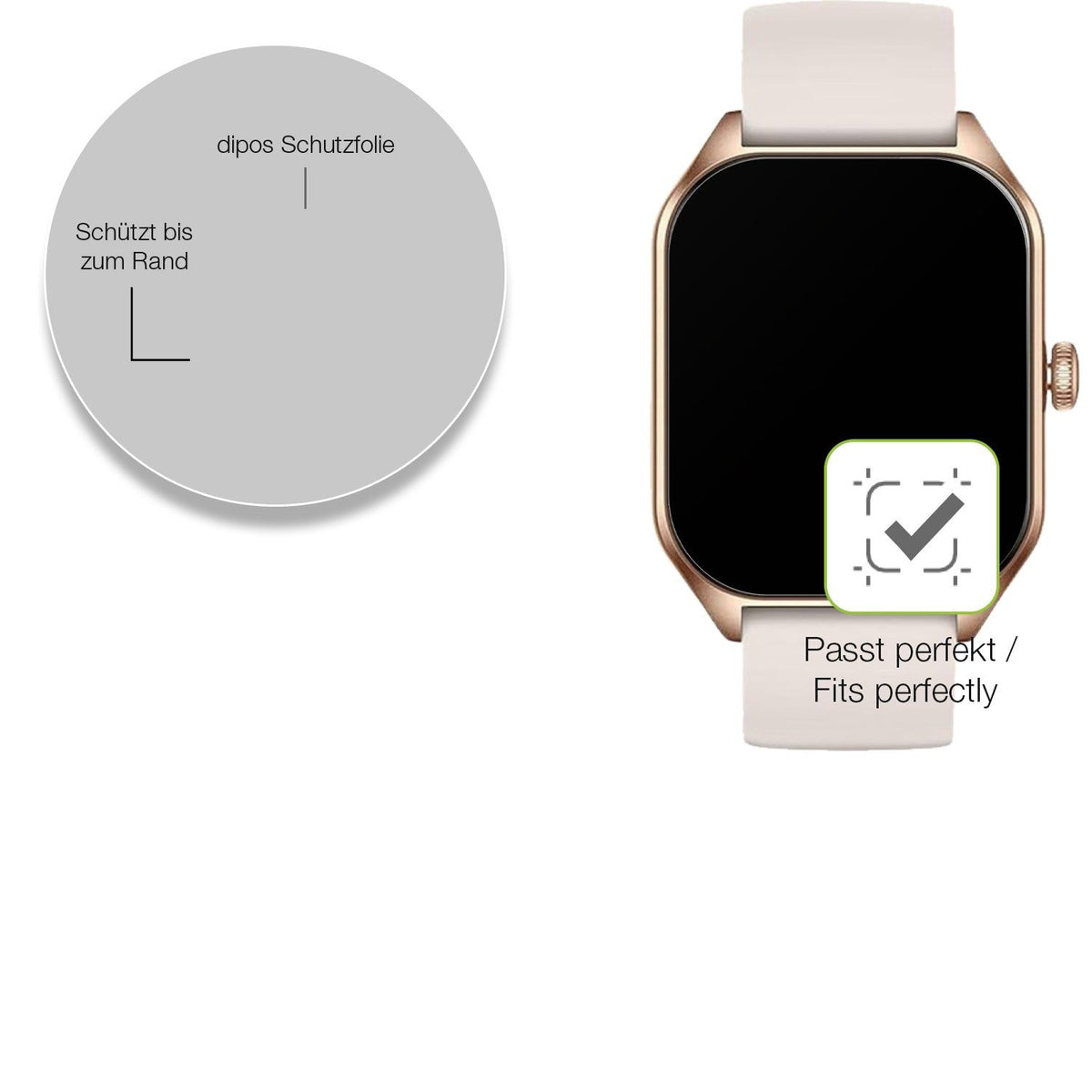 2x Full Cover matte Film for ZIMAOER Smartwatch 1.85 Zoll Screen Protector