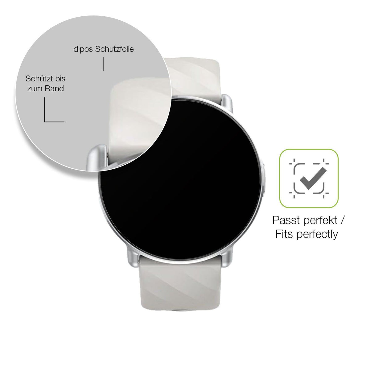 2x Full Cover matte Film for Miecgth Smartwatch 1.39 Zoll Screen Protector