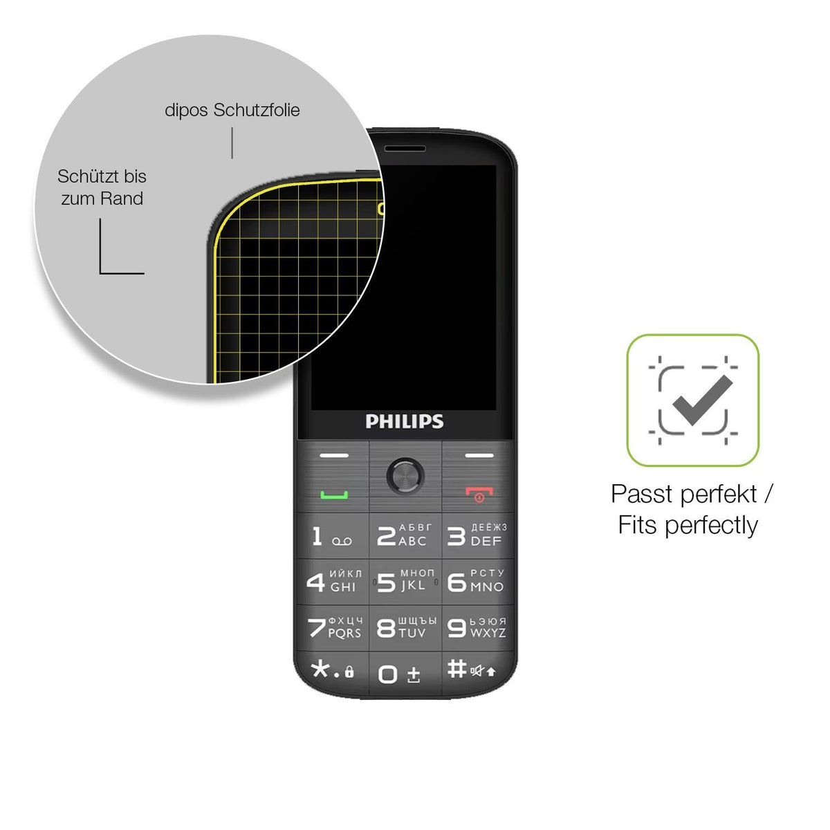 2x Full Cover matte Film for Philips Xenium E227 Screen Protector Anti-Shock