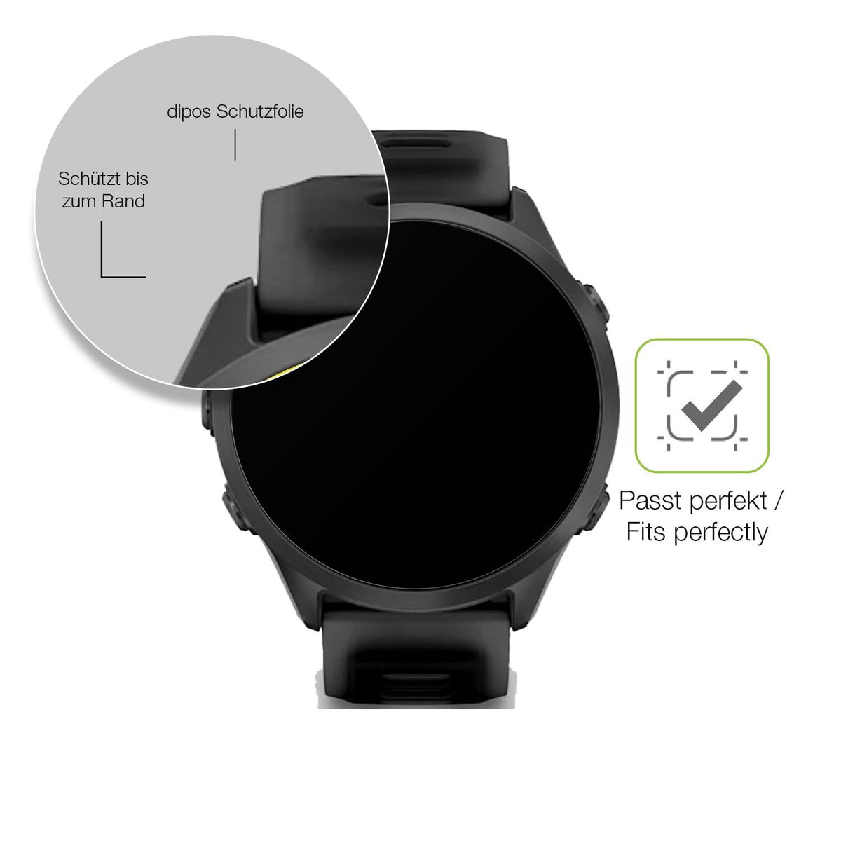 2x Full Cover matte Film for Garmin Forerunner 570 47mm Screen Protector